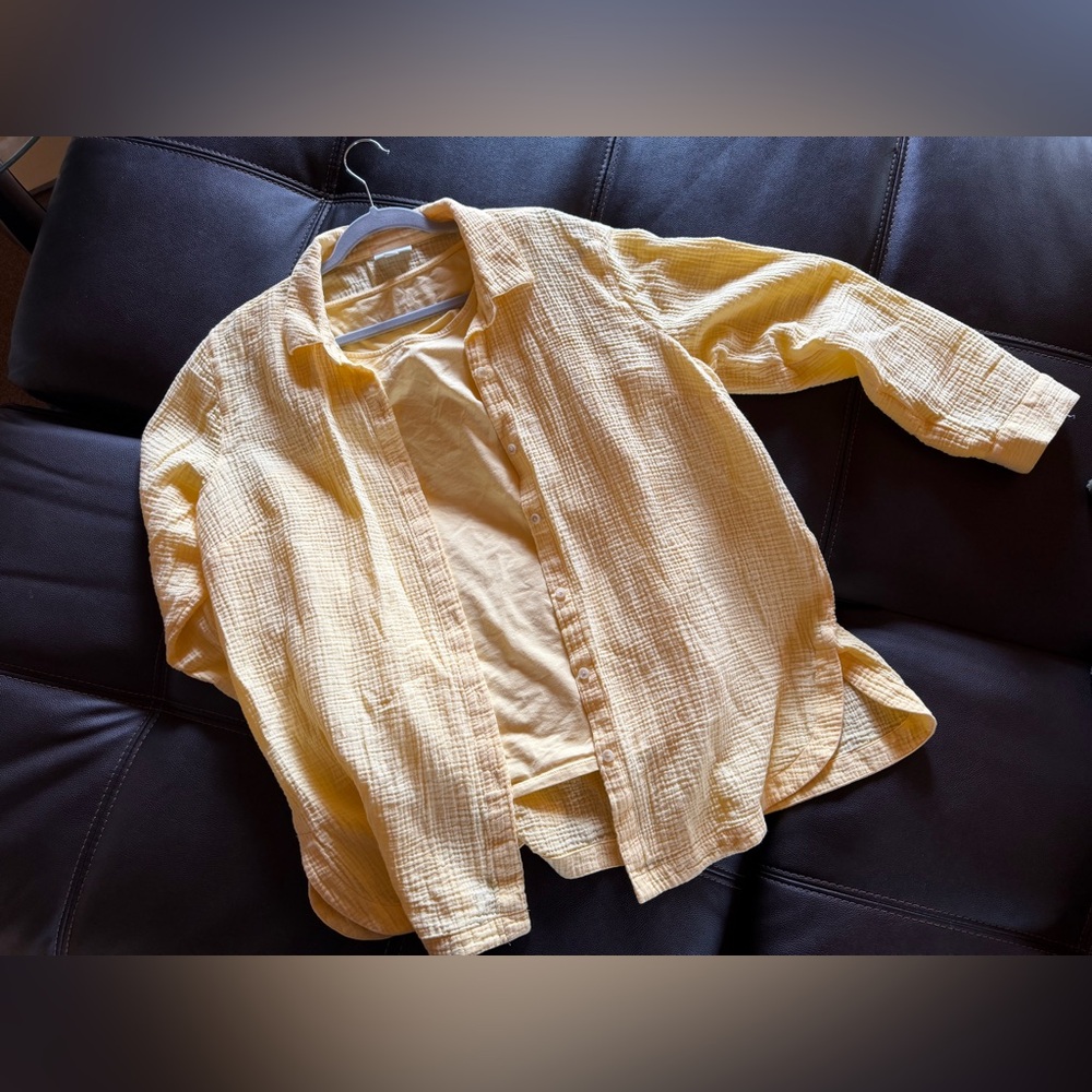 J. Jill Light Yellow Front Shirt